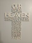 Our Lord's Prayer Wall Art Small Religious Wall Art Shaped Into A Cross 