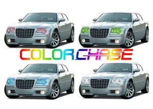 Color Chasing LED Headlight Flow Halo kit for Chrysler 300 05-10 - Foto 1 di 10