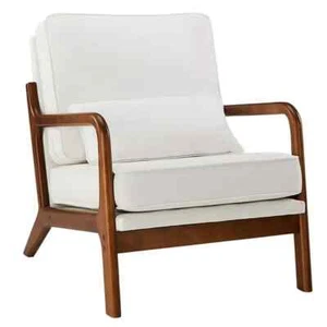 edx Modern Mid-Century Sofa Chair, Fabric Upholstered Armchair with Solid Wood - Picture 1 of 8