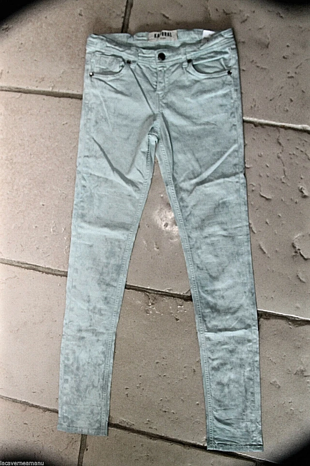 joli jeans skinny fille KAPORAL yam taches TAILLE 12 ans - Photo 1/3