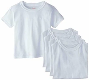 NEW Hanes Boys' 5 Pack Ultimate Comfortsoft Crew Big Boys Small White Shirt Slee - Picture 1 of 3
