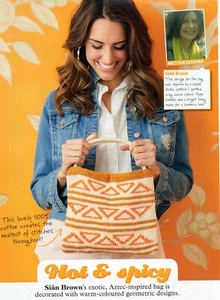 ~ Pull-Out Knitting Pattern For Lady's Gorgeous Atzec-Inspired Bag ~ - Picture 1 of 2