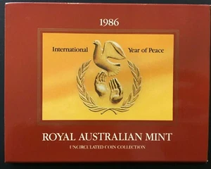 1986 Australian RAM Mint Coin Set Cover YEAR OF PEACE - No Coins - Picture 1 of 3