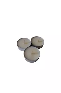 Unscented Organic Vegan Soy Wax Tea light Tin 100 - Picture 1 of 2