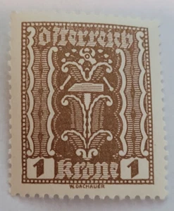 AUSTRIA ~ Agriculture Stamp ~ 1 Kronen ~ Cancelled/Posted ~ c.1923 - Picture 1 of 6