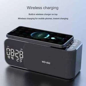 Retro Bluetooth Speaker Stereo FM Radio Alarm Clock Multi-function Bluetooth Spe - Picture 1 of 12