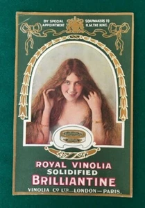 Royal Vinolia Solidified Brilliantine Advertising Card - Antique circa 1904 - Picture 1 of 2