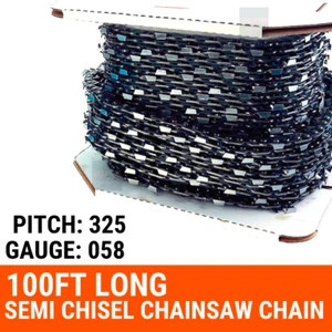 100ft Roll of Chainsaw Chain 325 058 Semi Chisel Fit Husqvarna BAUMR AG more - Picture 1 of 1