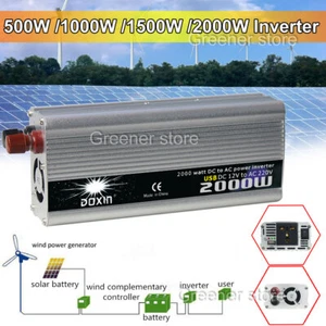 Onda sinusoidale pura Potenza Inverter 500W-2000W 12V/24V/48 DC to 110V 220V AC - Imagen 1 de 18
