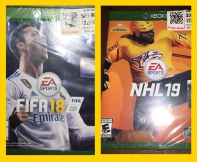 LOT OF 2: FIFA 18: Ronaldo Edition + NHL 19 / NEW! SEALED (Xbox One) Ships Fast! - Image 1 of 4