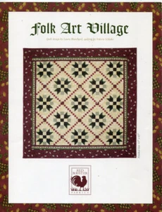 Red Rooster Fabrics Quilt Pattern ~ Folk Art Village ~ 65" x 65" - Picture 1 of 1