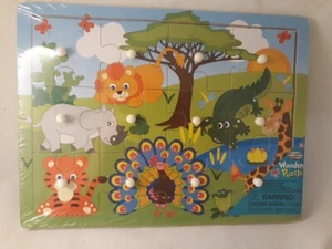 Child's Wooden Puzzle Jungle Animals for 3 Yrs. + by Creative Kids Unused - Picture 1 of 8