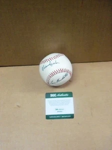 W. Spahn & L. Burdette, Milwaukee Braves, Signed Wilson A1010 Baseball, w/COA - Picture 1 of 4