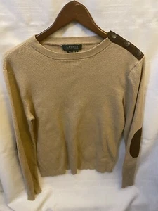 Ralph Lauren Green Label Women’s Tan Scoop Neck Sweater Size XL - Picture 1 of 3