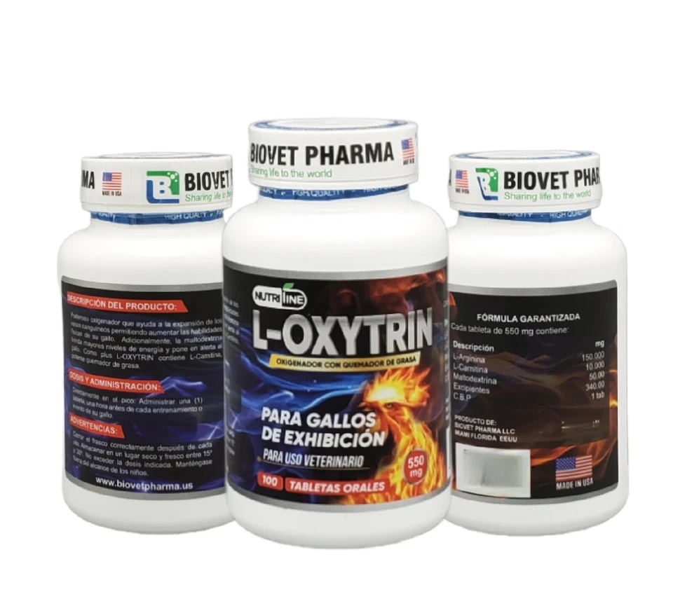 Oxigenador Para Gallos, Pollos L-OXITRINA 100 Tabs - Suplementos para Gallos  Foto 1 de 1