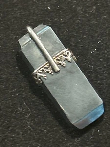 STERLING SILVER HEMATITE RECTANGULAR PENDANT - Picture 1 of 3