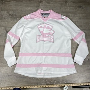 Charlotte Checkers Jersey Womens XL AHL Hockey Cancer Awareness Reebok - Picture 1 of 18
