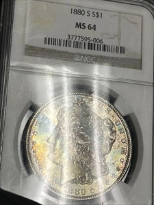 1880 S Morgan Silver Dollar NGC MS64 Beautiful Toning - Picture 1 of 14