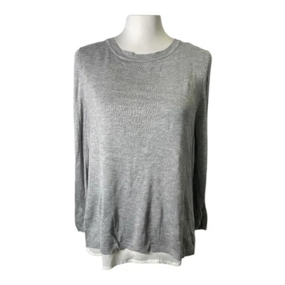 Verve Ami Sweater Womens Medium Gray Heather Lightweight Long Sleeve Crew Neck - Image 1 of 4