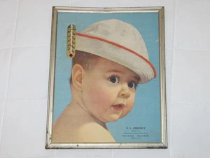 Vintage Werbung Thermometer - schönes Baby Junge mit Matrosenmütze 8" x 10" - Bild 1 von 7