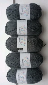 5X100g DARK GREY DERAMORES DK STUDIO BABY LUXE ANTI-PILLING YARN 70417 New - Picture 1 of 5