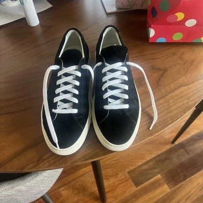 Common Projects Achilles Low Suede Black Sneakers -42- MSRP $465 - Image 1 of 3