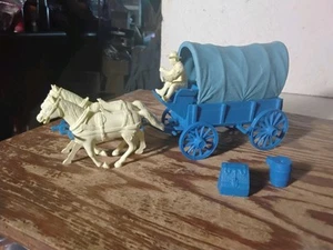 1959 Marx Blue Wagon w/Blue Top Wagon Train Ringo Gunsmoke Western Playset - Bild 1 von 8