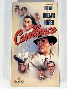 Casablanca (VHS, 1988) Humphrey Bogart Ingrid Bergman Black & White - Picture 1 of 6