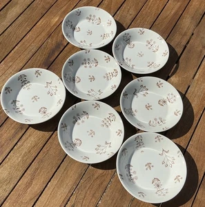 Lot Of 7 Vintage Arabia Finland Tapestry Brown 5" Bowls - Picture 1 of 3