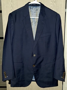 OLIVER WICKS Tailored in EU Suit 38S 33W Navy Wool Surgeon's Super 110's - Picture 1 of 18