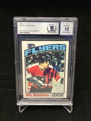 1976-77 Topps #26 Mel Bridgman Signed Rookie RC Beckett BAS 10 Auto Flyers - Image 1 of 4