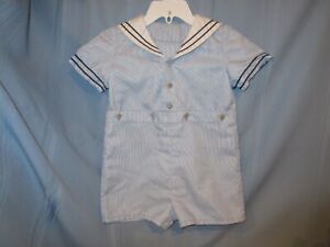 vintage baby/toddler boy sailor shorts outfit 2 piece size 1-2 MINT doll romper