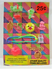 Vintage Spring Topper Charms Asst Toys Gumball Vend Machine Disp Card #325