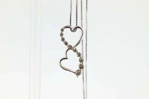 10k DIAMOND Journey Pendant open HEART Infinity Pendant necklace. 10k Infinity - Picture 1 of 9