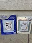 Lot Of 2 Leisure Arts Baby Steps Baby Announcements, And J&P Coats Cross Stitch
