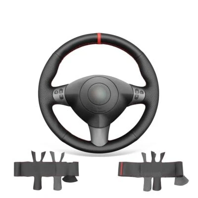 Cubierta de volante de cuero artificial cosida a mano para Alfa Romeo 147 2000-10 GT Foto 1 de 4