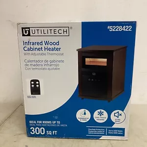 Utilitech Infrared Wood Cabinet Heater W/ Remote Control Adjustable Thermostat - Picture 1 of 13
