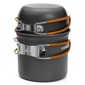 Camping Cookware Portable Mess Kit Camping Pot and Pans Cooking Set D7Z0 - Picture 1 of 5