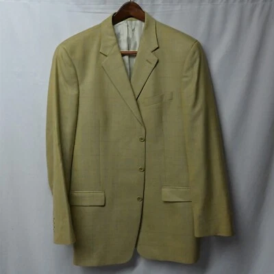 Tallia 44XL Yellow Windowpane 3 Button Blazer Jacket Sport Coat - Image 1 of 4