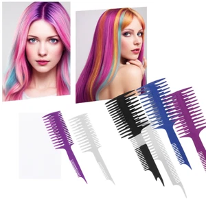 Hair 3-in-1 Dye Comb Tinting Highlighting Colouring Sectioning Weaving Tool - Picture 1 of 17