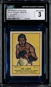 1941 JOE LOUIS HISPANO AMERICANA ALBUM CENTELLA SERIE 9A #1 (CGC 3) BOXING - Picture 1 of 2