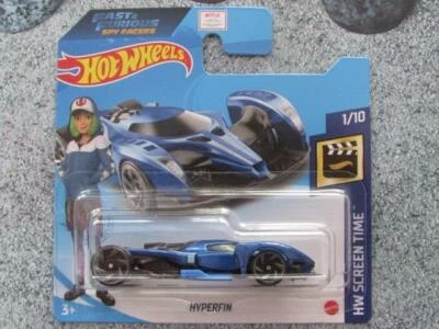 Hot Wheels 2021 #011/250 HYPERFIN blue NEW CASTING Fast Furious Spy racers @A - Image 1 of 2