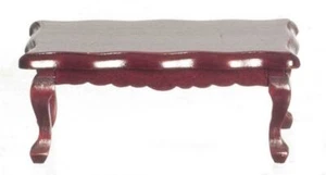 Dolls House Mahogany Scalloped Coffee Table Victorian 1:12 Living Room Furniture - Picture 1 of 8