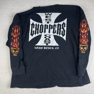 Vintage West Coast Choppers Motorcycle Long Sleeve Flame Fire (Defective, read) - Bild 1 von 16