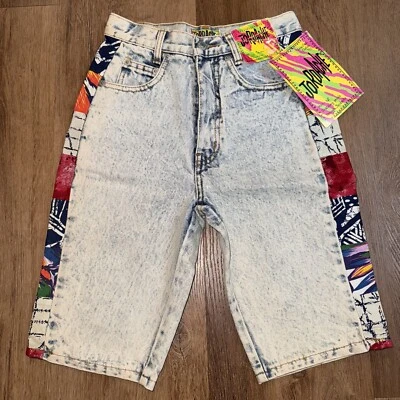 Pantalones Cortos De Colección Jordache Denim Azul Lavado Ácido Jean Nuevo de Lote Antiguo Años 80 90 Jóvenes Niños Niños 12 Foto 1 de 4