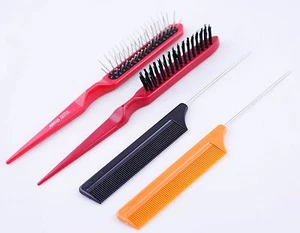 Spazzola o spazzola per parrucca in nylon con setole stuzzicanti 1 pezzo o pettine per capelli coda in metallo - Foto 1 di 7