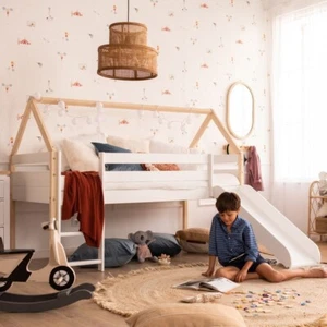 Twin House Bed White/Natural - by From the Tree Furniture - Picture 1 of 13