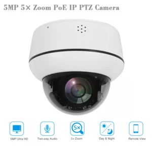 5MP IP66 5X Optical Zoom PTZ POE 2-Way Audio SD Card Dome IP Security Camera - Picture 1 of 7