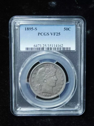 1895 S Barber Half Dollar PCGS VF-25 Cover
