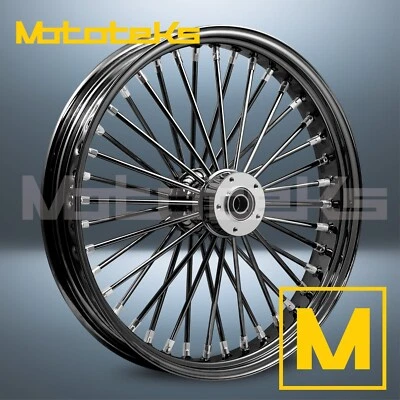21X2.15 FAT SPOKE WHEEL 40 STAINLESS FOR HARLEY SOFTAIL SPORTSTER DYNA FRONT RIM - Image 1 of 4
